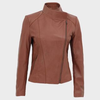 Anzio Tan Damen Lederjacke
