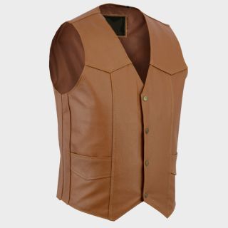 Klassische braune Motorrad-Vintage-Lederweste