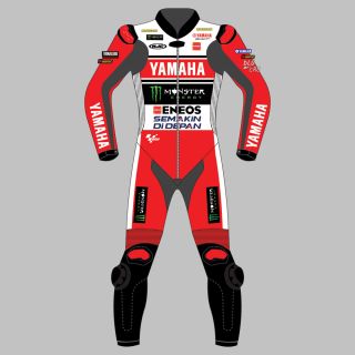 Fabio Quartararo Yamaha Motorrad-Lederanzug Britischer GP 2024