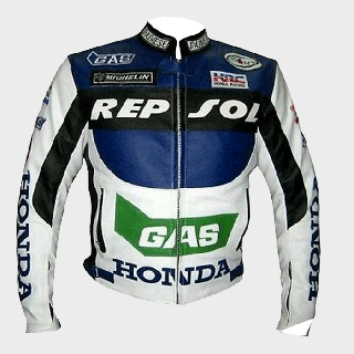 Honda Repsol Gas Motorrad Biker Lederjacke