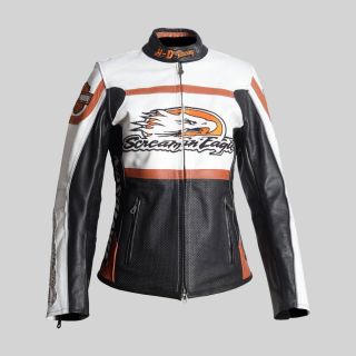 Damen HD Raceway Screamin Eagle Lederjacke