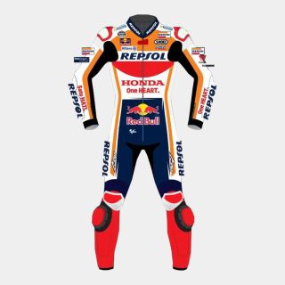 Marc Marquez Motorrad Rennanzug Repsol Honda MotoGP 2021