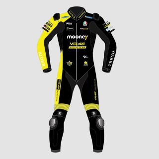 Marco Bezzecchi Mooney VR46 Motorrad-Lederkombi 2022