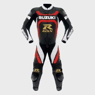 Suzuki Motorradrennen Lederkombi