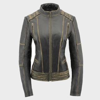 Frauen Distressed Lederjacke